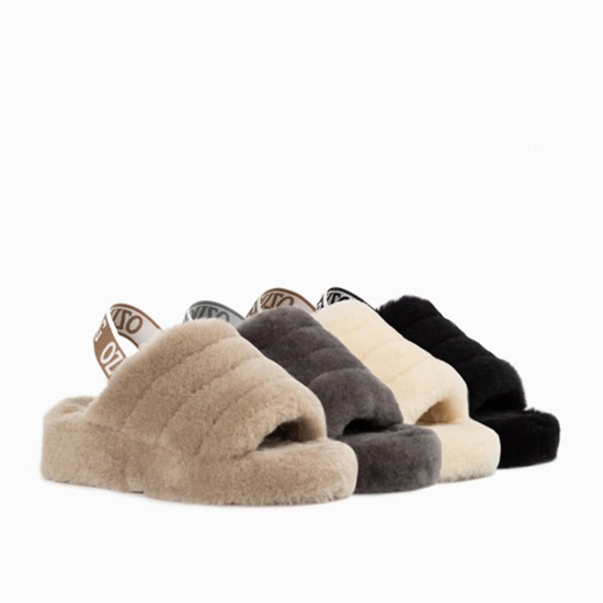 [무료배송] 오즈웨어 브루클린 플러프 슬라이드 방수 밴딩 어그 슬리퍼 (굽4cm) OZWEAR UGG OB748